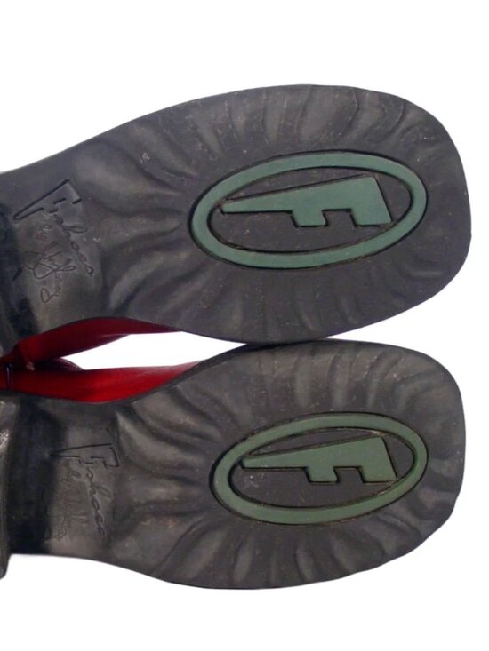 JOHN FLUEVOG F-Shoe Brick Red Leather Cowboy Boots Wom 10.5 - Made in MEXICO - Picture 9 of 11